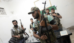 Syrian rebels near Aleppo