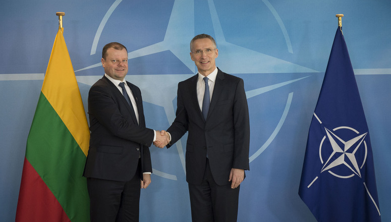 The Prime Minister of the Republic of Lithuania, Saulius Skvernelis visits NATO and meets with NATO Secretary General Jens Stoltenberg