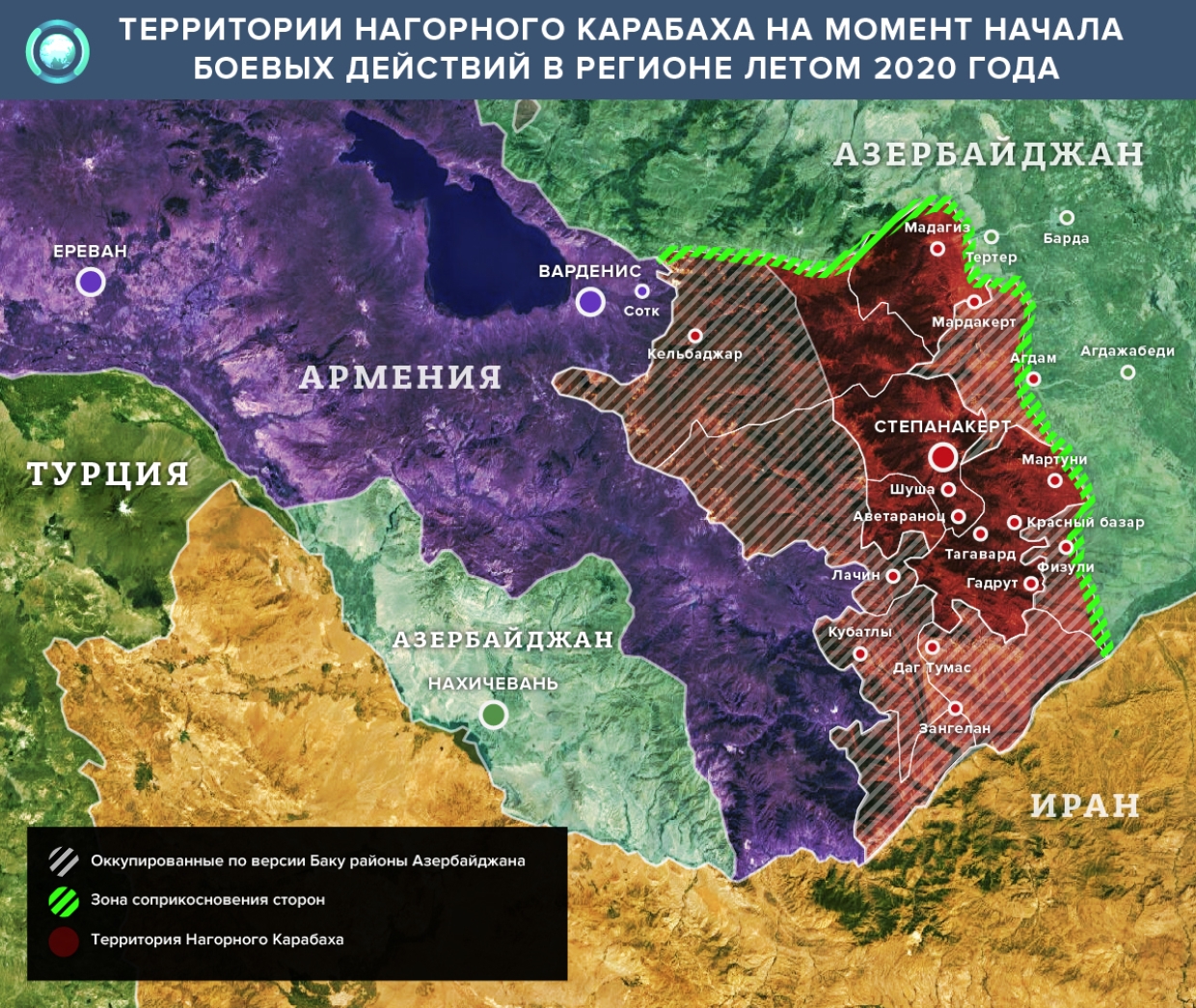 Карта армении и азербайджана с карабахом